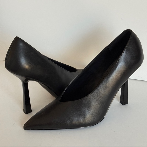 Steve Madden Sedona Stiletto Heel Pump Black Leather Size 8.5M - Picture 7 of 11